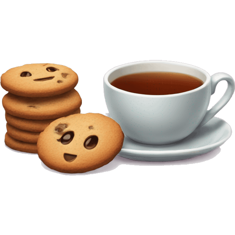 Mug Tea with cookies nearby emoji