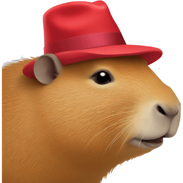 Capybara in a red hat emoji