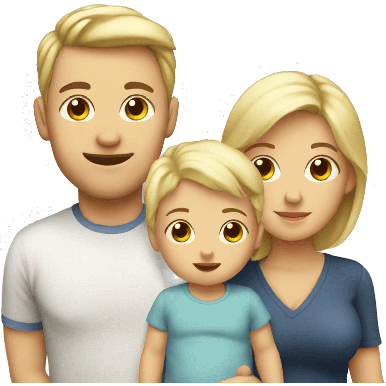 Baby with blonde dad and brunette mom emoji