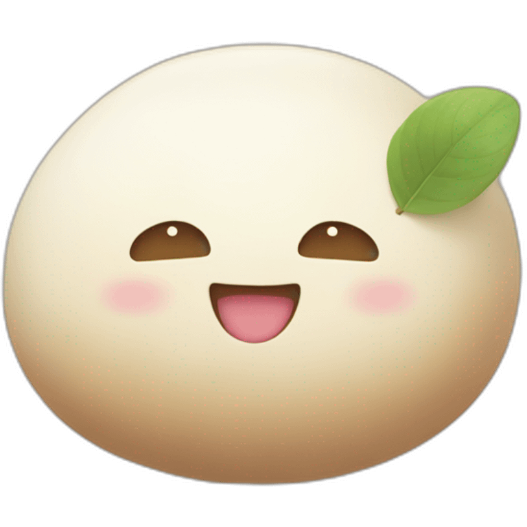 a mochi with a cute smile emoji