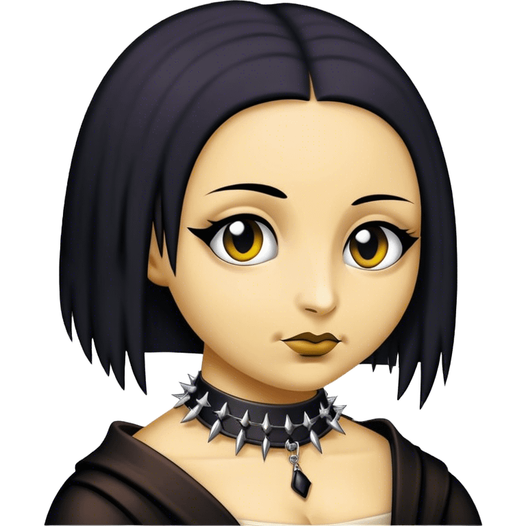 Goth mona lisa with spike choker emoji