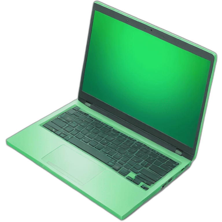 laptop in green emoji