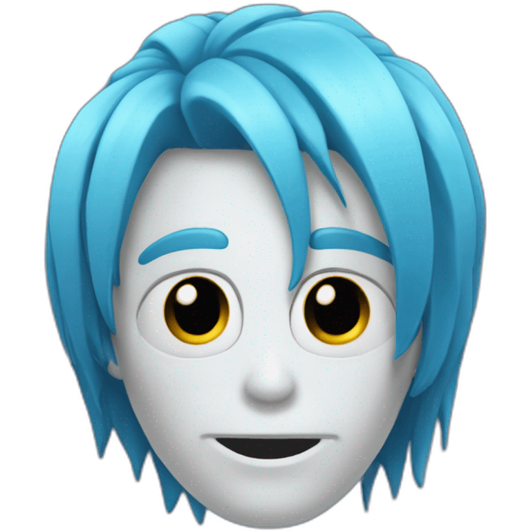 Tête de mort bleue avec des cheveux emoji