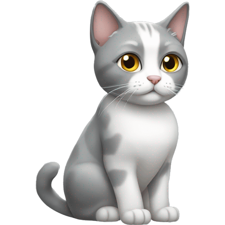 Grey and white cat emoji