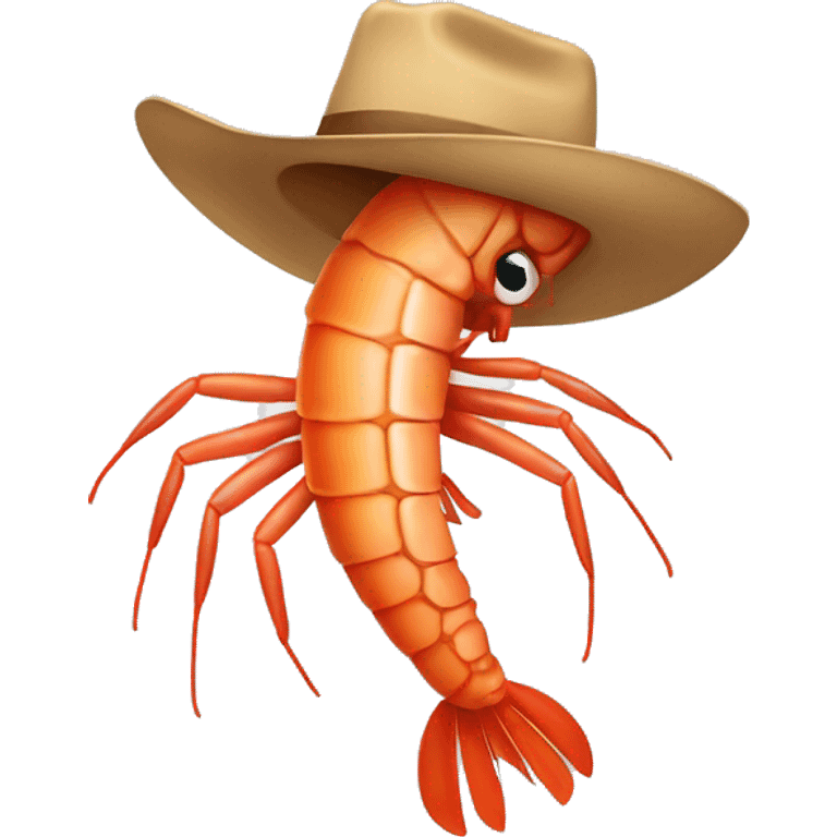 Shrimp wearing cowboy hat emoji