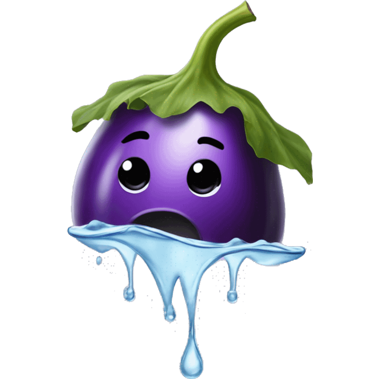 Eggplant dripping in water emoji