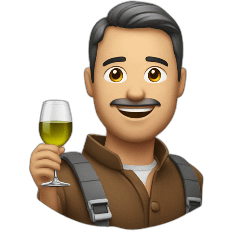 Homme avec une bouteille de vin emoji