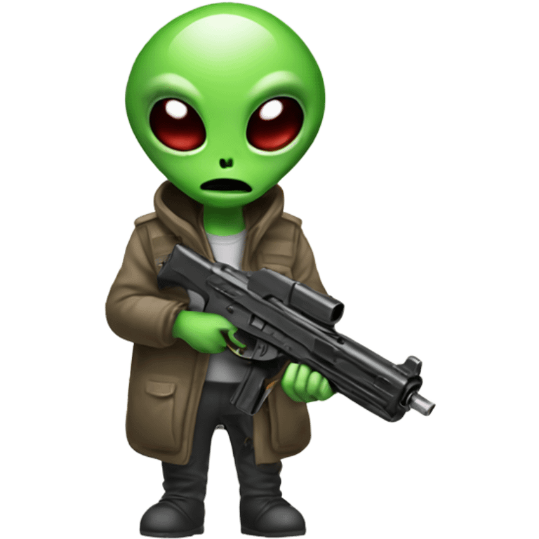 Alien with gun emoji