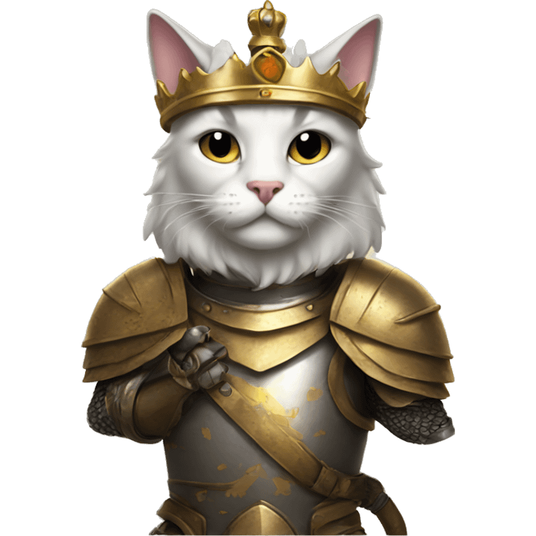 King Cat with armor emoji