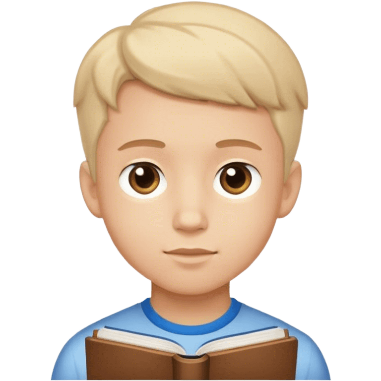 Education boy with knowledge emoji