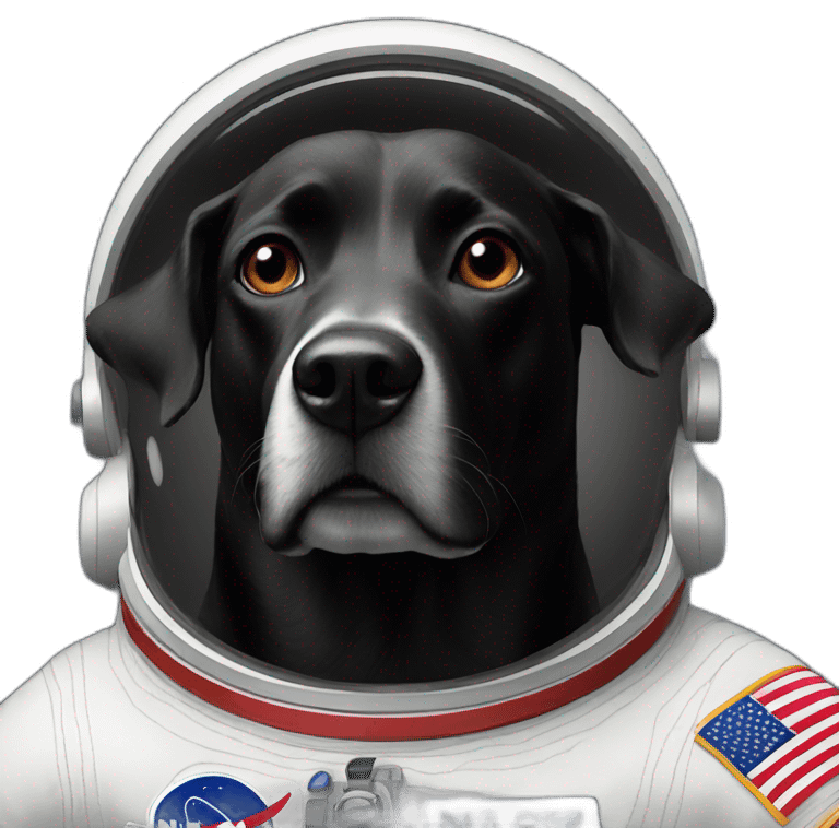 Black Space dog NASA emoji