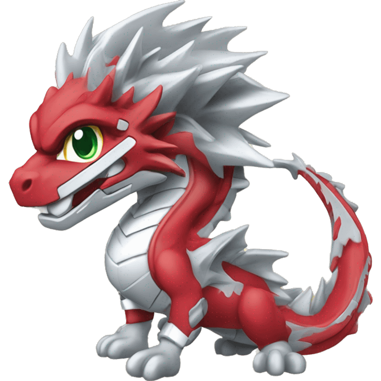 single dragon red and silver beyblade  emoji