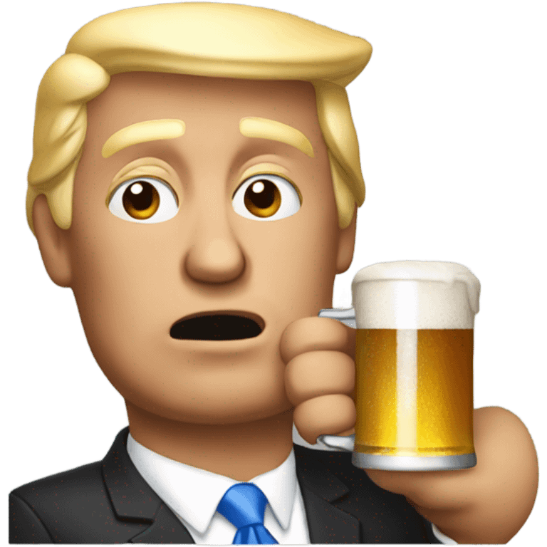 Trump drinking a beer emoji