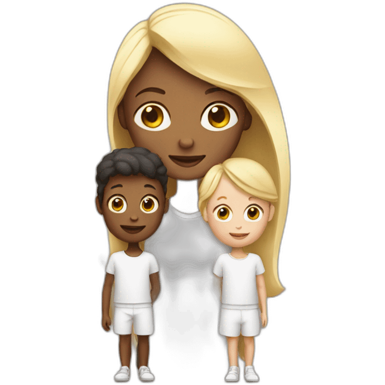 a white mother with her 2 white childrens emoji