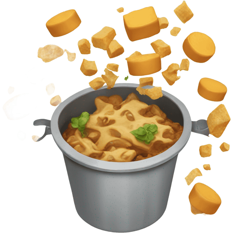 Pot of food flipped upside down  emoji