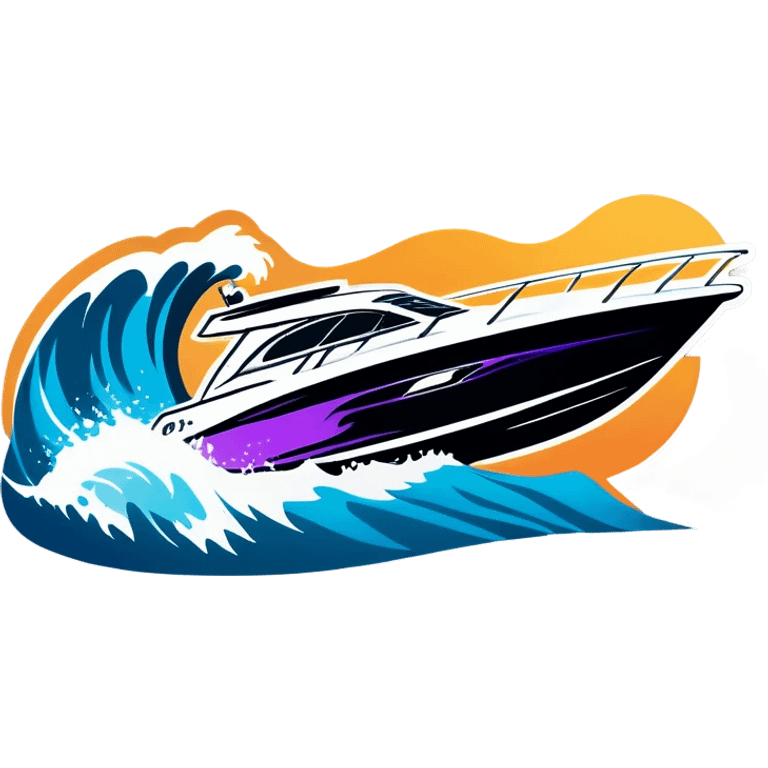 sport boat over wave emoji