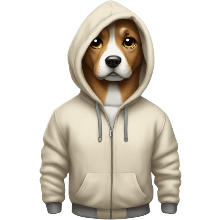 Dog wears a hoodie emoji