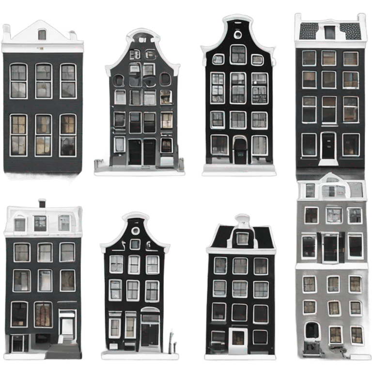 Black and white Amsterdam emoji