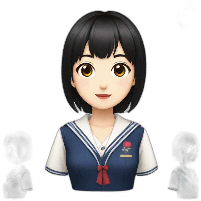 short-black-haired-Japanese-idol-girl-wearing-school-uniform emoji