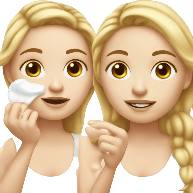 white girl applying cream on face emoji