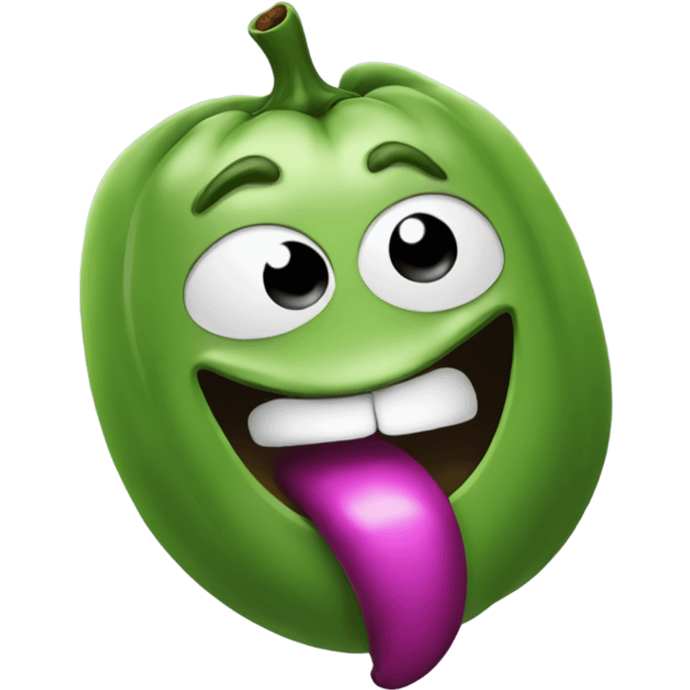 Brinjal in the mouth emoji