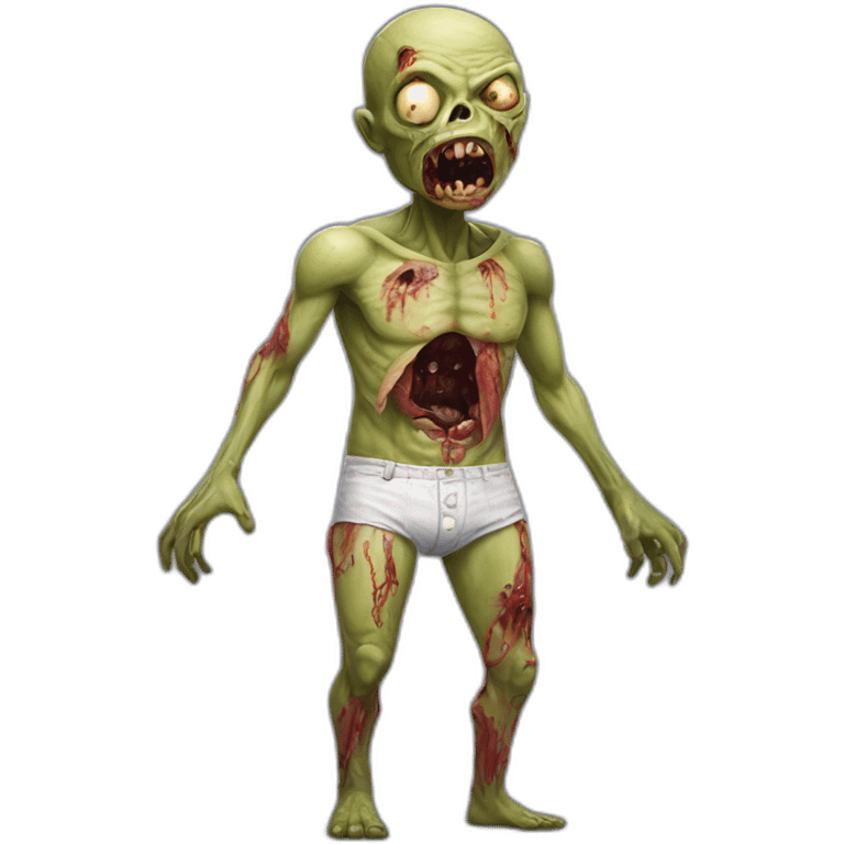 zombi in underpants hyperrealistic emoji