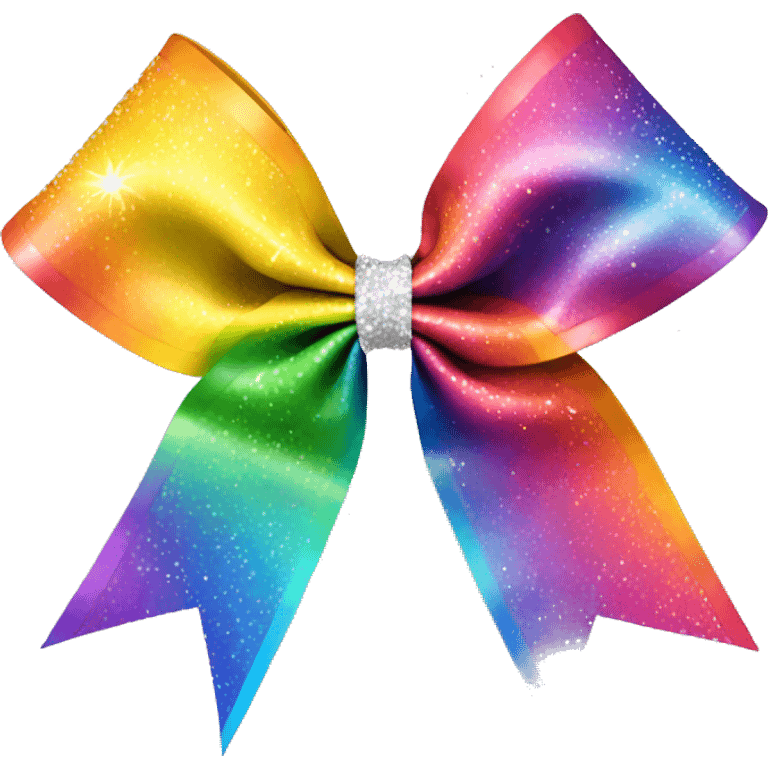 rainbow cheer bow with sparkles  emoji