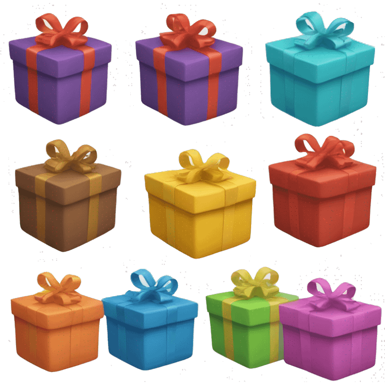 Multiple Color Giftbox. emoji