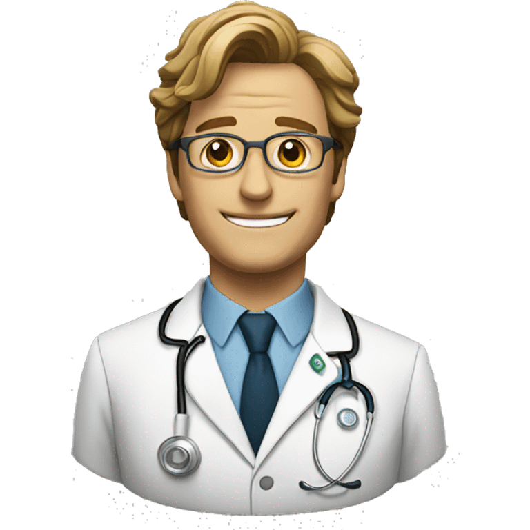 A doctor who is glad emoji