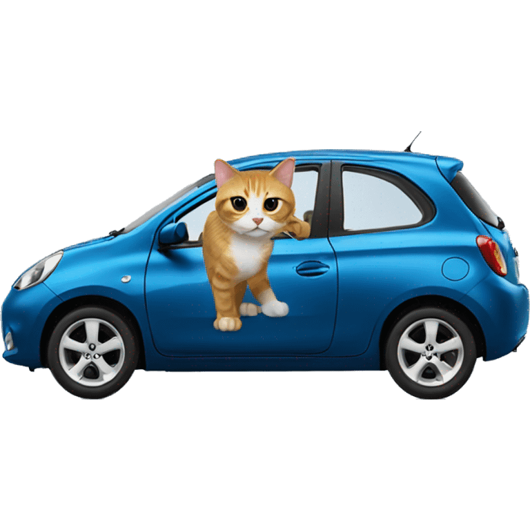 Cat driving Nissan micra  emoji