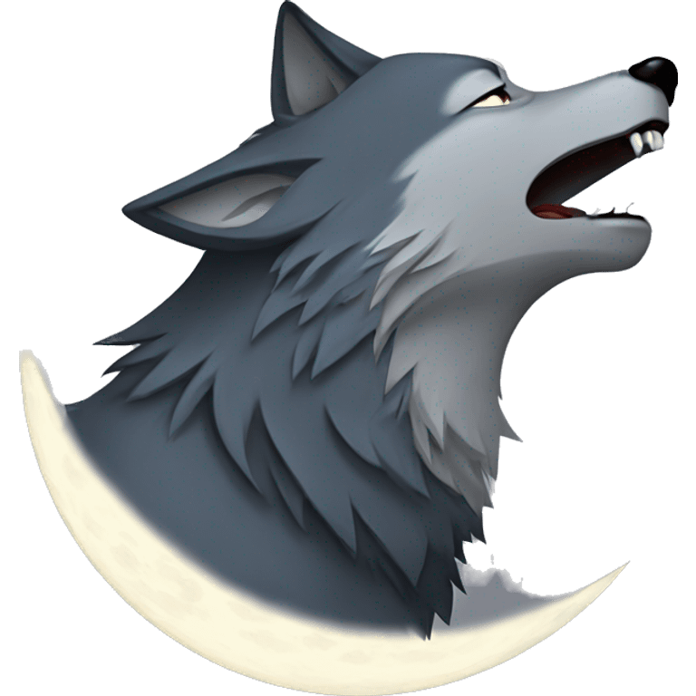 Wolf howling at the moon emoji