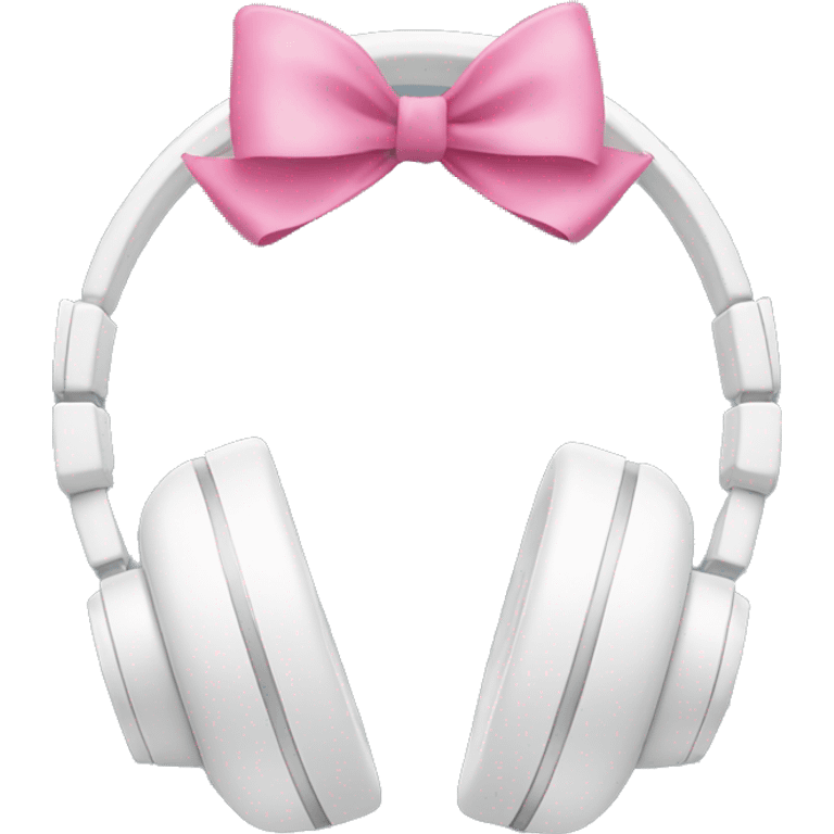 White headphones with pink bows emoji