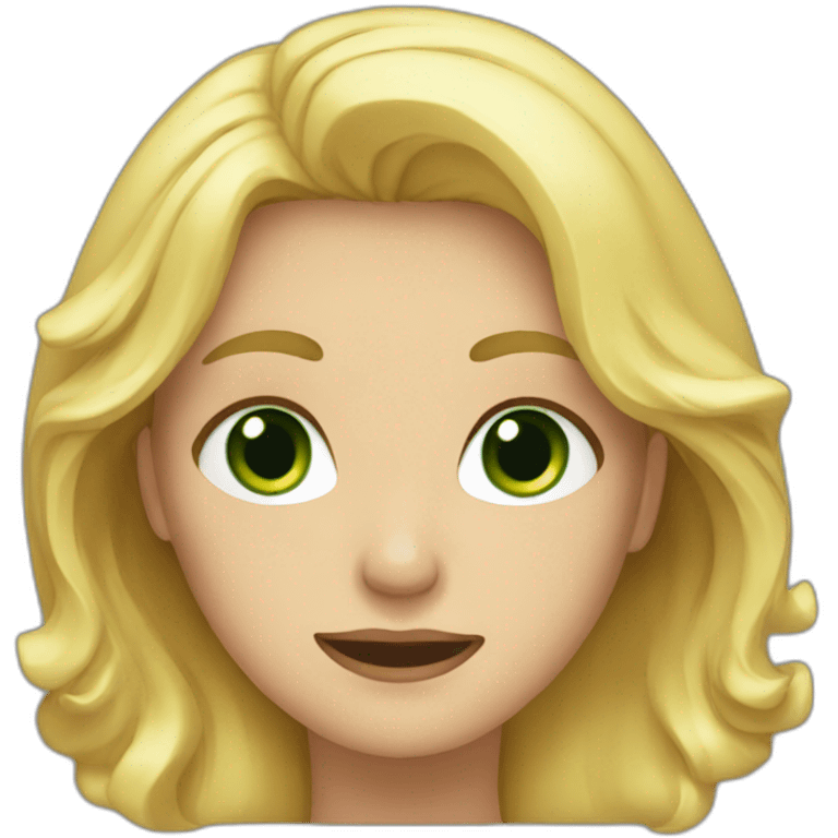 woman with blonde hair and green eyes cry and smile emoji