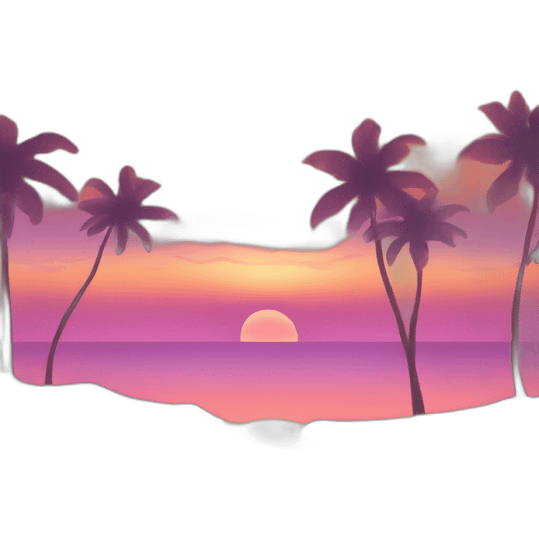 Sunset in beach emoji