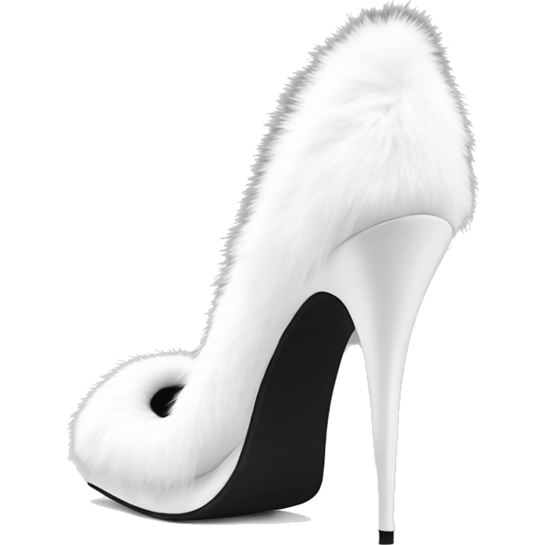 white faux top fur heels emoji