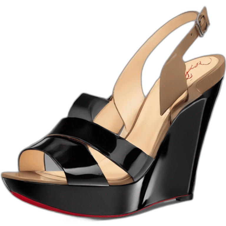 WEDGE LOUBOUTIN black PATENT emoji