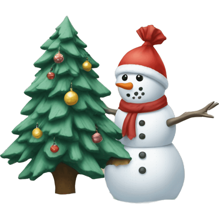 Snowman and Christmastree emoji