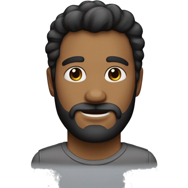 hombre con barba negra y pelo raspado emoji