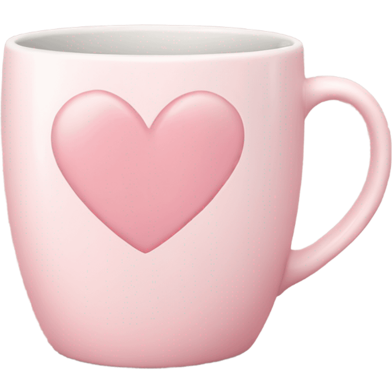 Light pastel pink heart mug emoji