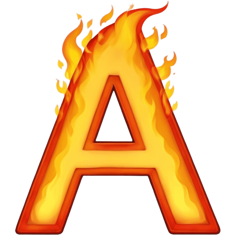 The letter a on fire emoji