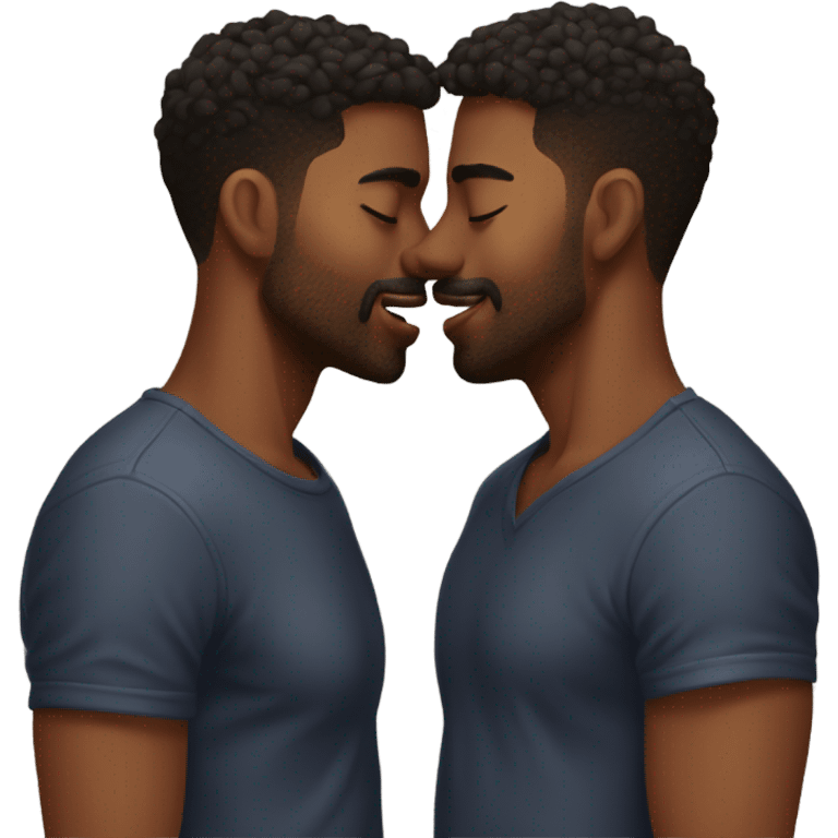 Hot gay couple kissing emoji