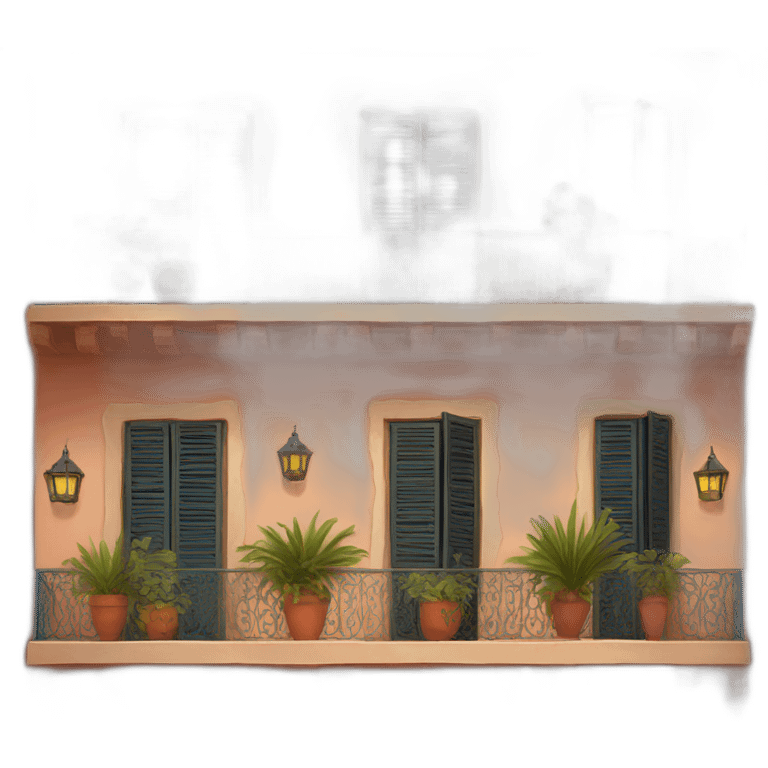 balcony overlooking moroccan riad emoji