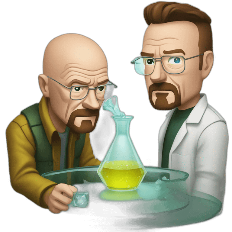 walter white making glass with jesse pinkman emoji