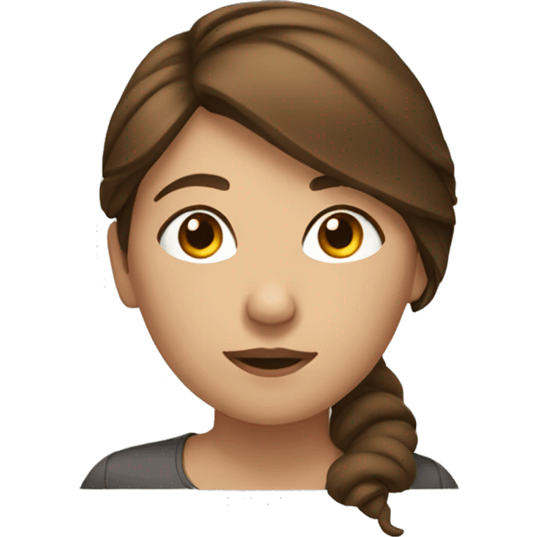 Girl with brown hair laying down emoji