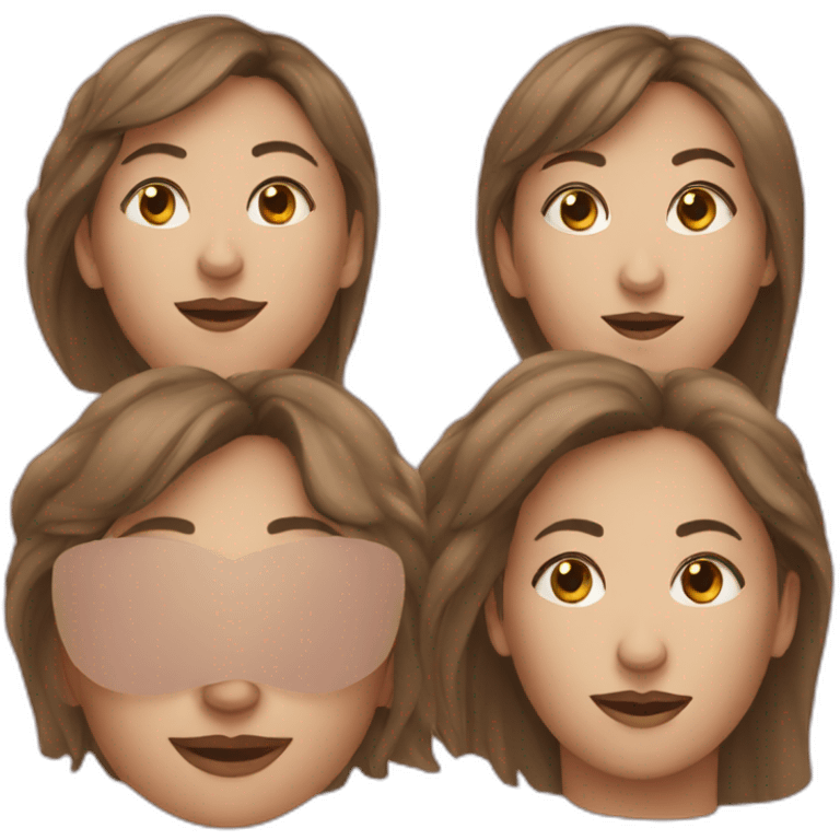 three female faces emoji