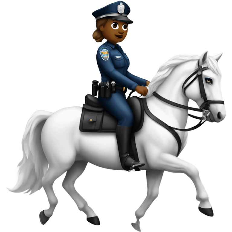 Woman police officer riding a white horse  emoji