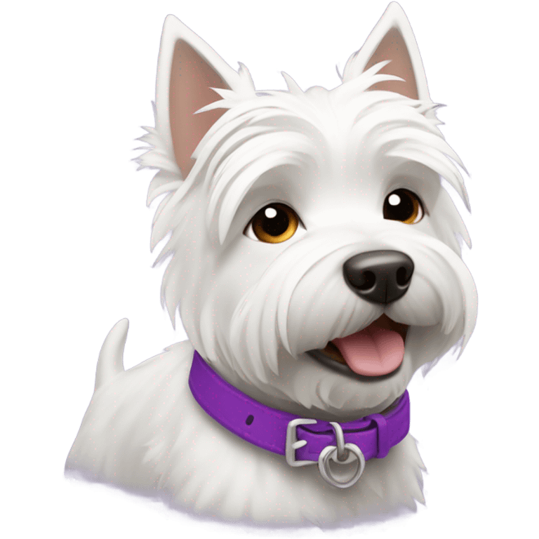 Westie with purple collar  emoji