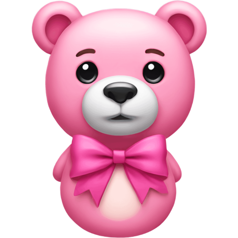 Pink bear with bow emoji