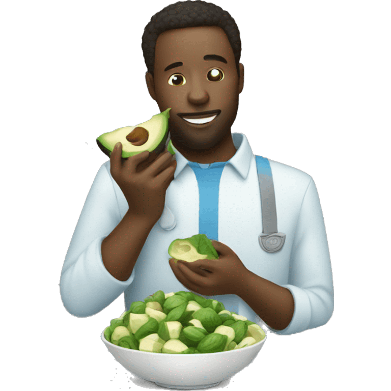 Un men eating an avocato emoji