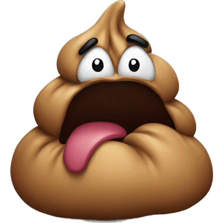 Poop with angry face emoji